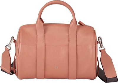 Cilindervormige damestas - Barrel bag - Stijlvol op pad - Echt leer - 25 cm breed - Flamingo roze