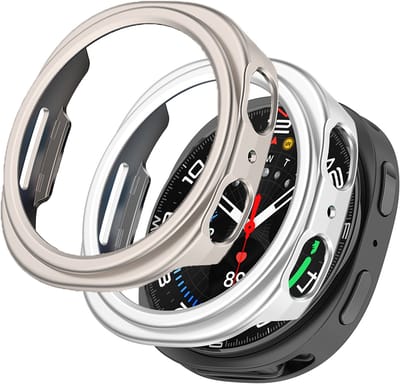 Stravo 2-Pack Screen Protector Case zonder Glas voor Samsung Galaxy Watch 9 40mm / Samsung Galaxy Watch 8 40mm - Semi Cover Hard Case / Beschermend Hoesje - Starlight + Zilver - Samsung Galaxy Watch 9/8 40mm Bescherming