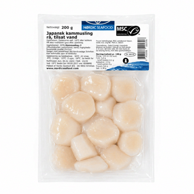 Nordic Seafood Diepvries Sint-jakobsschelpen - Verse kwaliteit zeevruchten, perfect voor gourmet gerechten (200 g)