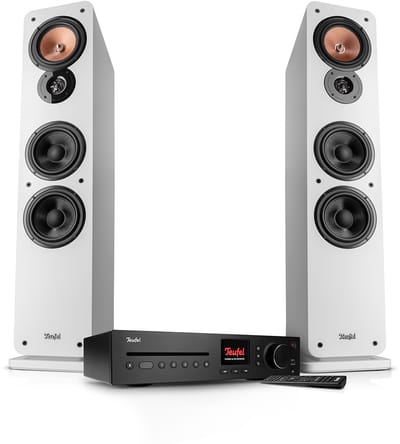 Teufel ULTIMA 40 KOMBO 3 - Compleet stereosysteem met vloerstaande speakers & cd-receiver, Wifi, bluetooth, Spotify Connect, DAB+/FM - wit