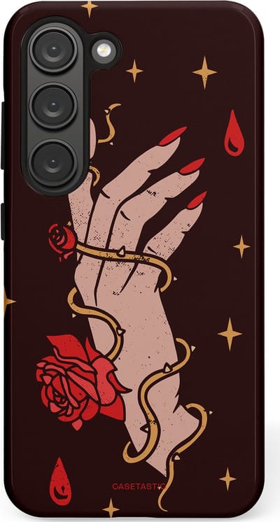 Casetastic Hoesje Geschikt voor Samsung S23 - Stijlvolle Beschermende Duo-layer Case - Hartslag van tijd