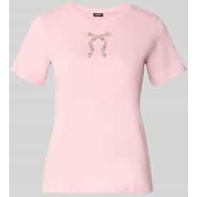 T-shirt met parels en ronde hals model 'Tamme'