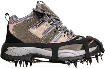Famanu - Universele Crampons 18 Stalen Tanden Ice Grips Anti-slip Sneeuw en Ice Traction Cleats Schoenenkettingen Veilige Bescherm Schoenen K244-2
