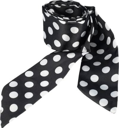 Haarsoires Haarband Haarsjaaltje 180cm - Stippen Patroon - Wit Zwart - Haarlint - Haaraccessoire Sjaaltje - Perfect om te Wikkelen of te Knopen