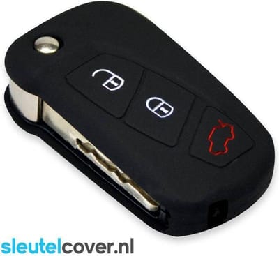 Autosleutel Hoesje geschikt voor Ford - SleutelCover - Silicone Autosleutel Cover - Sleutelhoesje Zwart