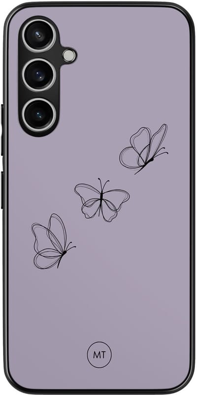 Hoesje geschikt voor Samsung Galaxy S23 FE - Vlindertjes - TPU Hard Case Backcover - Paars - Mooie Telefoonhoesjes