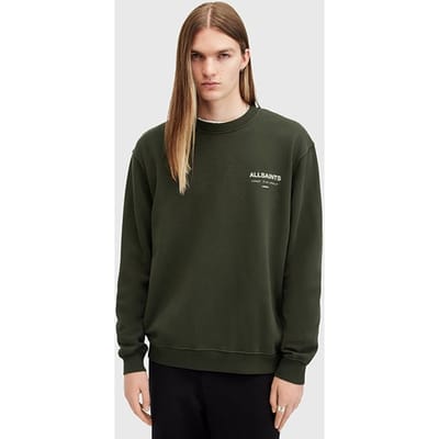 AllSaints Underground Crew Grange Green Maat: M | Sweaters Outlet | Heren | Groen