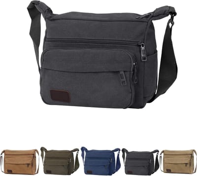 Schoudertas Heren - Crossbody Tas - Dagelijks Gebruik - Verstelbare Band - 29 x 23 cm - Zwart