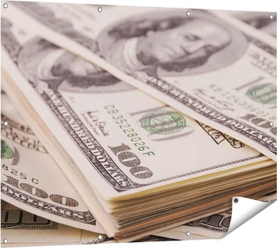 Gards Tuinposter Dollar Geld Briefjes - 120x90 cm - Tuindoek - Tuindecoratie - Wanddecoratie buiten - Tuinschilderij