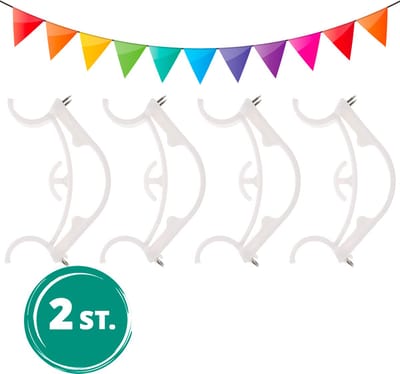 Slingerklemmen voor slingers ophangen - Hoekklemmen - Slinger ophang systeem - Verjaardag versiering - 2 ST.