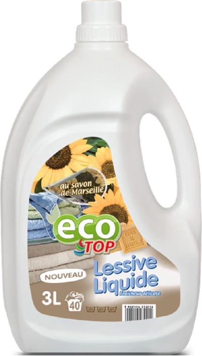 Eco Top vloeibaar wasmiddel Savon de Marseille 3L Wit & Gekleurd - 60 wasbeurten