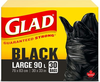 Vuilniszakken - Afvalzakken - Huishoudelijk Afval - Geur Guard - 90 Liter 30 Stuks - Zwart