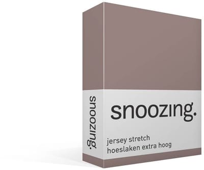 Snoozing Jersey Stretch - Hoeslaken - Extra Hoog - Eenpersoons - 70/80x200/220 cm - Taupe