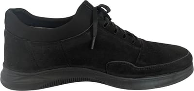 Sportschoenen- Heren Sneaker- Mannenschoen 108- Suède leer- Zwart- Maat 40