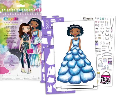 Crayola - Crayola Creations - Kleurboek - Glam Fashion Set - Tekenset met Stencils en Stickers Voor Kinderen