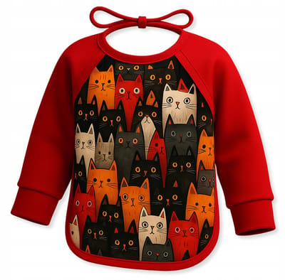 Dartomik - Slabbetje met Mouwen - Kattenmotief - 80/86 cm - Voor Meisjes