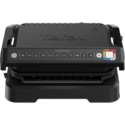 Tefal OptiGrill 4in1 GC7748 – Intelligente Contactgrill – Grill, Tafelbarbecue, Oven en Complete Maaltijd – 9 Automatische programma's – Gaarheidsindicator – 2100W – Zwart/RVS
