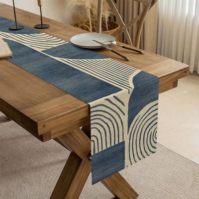 Moderne Minimalistische Geometrische Lijnpatroon Tafel Runner, Artistiek Tafelkleed voor Woonkamer Eettafel 40x140cm