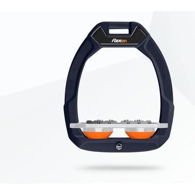 Plat Ultra Grip Aluminium/Grijs/Oranje veiligheidsbeugels voor paardrijden Flex-On Safe-On