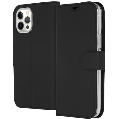 Accezz Hoesje - Geschikt voor Apple iPhone 12 Pro Max - Wallet Softcase Bookcase - Zwart