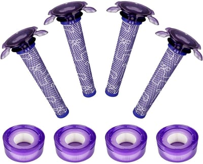 Dyson V7 en V8 Ster Filters (4+4 Stuks, Plus.Parts® alternatief voor 965661-05 / 967478-05)