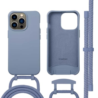 imoshion Hoesje - Geschikt voor iPhone 13 Pro - Color Backcover met afneembaar koord geschikt voor MagSafe - Ash Blue