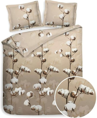 Heckett & Lane Moos Dekbedovertrek - Flanel - Lits-jumeaux - 240x200/220 cm - Natural Beige