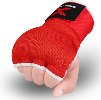Onderhandschoenen Gel - Binnenhandschoenen Bandages - Vechtsport Training - 75cm Polsbeschermers - Maat M - Rood