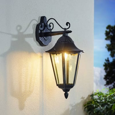 EGLO Navedo - Buitenverlichting - Wandlamp - 1 Lichts - Zwart, Zilver-Patina