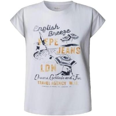 T-shirt Korte Mouw Pepe jeans T-shirt Pepe Jeans Valma blanc