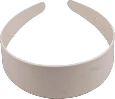 Plastic haarband, B: 40 mm, wit, 20 stuk/ 1 doos