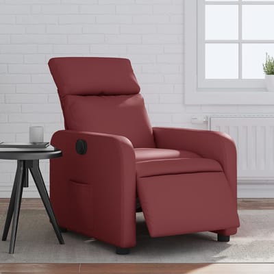 vidaXL - Fauteuil - verstelbaar - elektrisch - kunstleer - wijnrood
