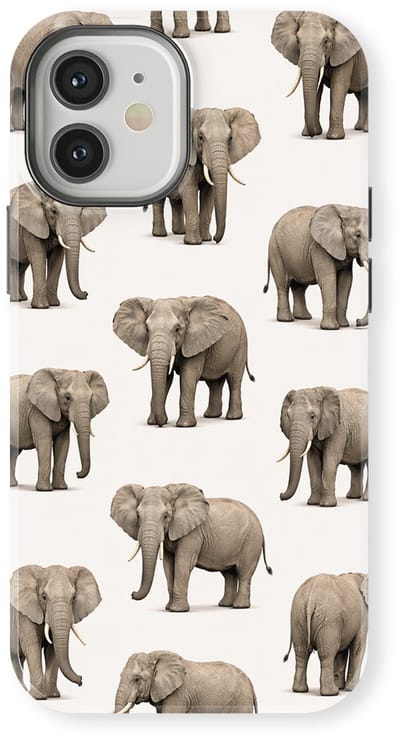 Safari Tough Case geschikt voor iPhone 12 Mini | Premium hoesje met Safari Dieren Design | Geschikt voor Mag | Dieren Print Backcover geschikt voor iPhone 12 Mini Olifant