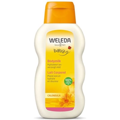 WELEDA Baby Calendula Bodylotion - Calendula & Kamille - Voorkomt Uitdroging - Houdt De Huid Zacht En Soepel - 100% Natuurlijke Ingrediënten - 200ml