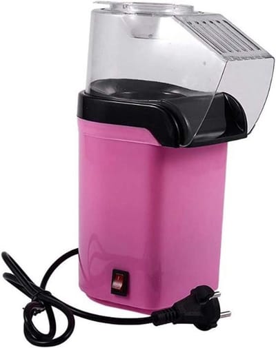 Popcorn Machine - Warme Lucht - Snacks Maken - Ingebouwd Roersysteem - 11x11x30 cm - Metaalrood