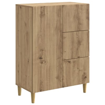 vidaXL - Dressoir - Artisanaal - eiken - 66 - x - 34,5 - x - 90 - cm - Bewerkt - hout