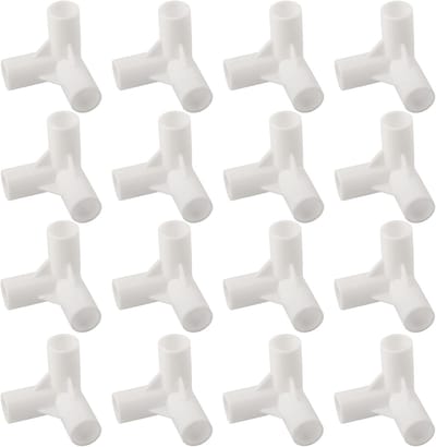 Pijp Montage Gereedschap - Tent Verbindingen Fittings - Tentconstructies Bouwen - Zware Plastic Constructie - 16mm 90 Graden - Wit