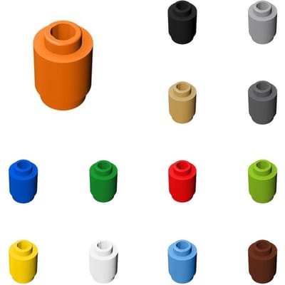 400 PIÈCES Blocs de Construction MOC Brique Ronde Briques Cylindriques 1x1 Jouet pour Enfants Pièces de Briques 3062 Accessoires de Briques City Friends