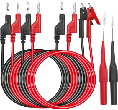 Multimeter meetleidingen set met krokodillenklemmen en banaanstekkers - 6 stuks