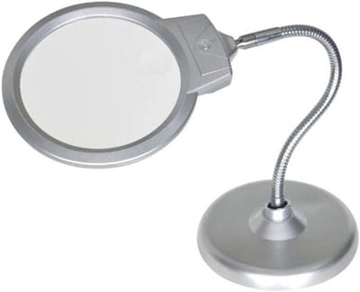 Vergrootglas met LED - Leeslamp - Hobby en Werk - Verstelbare Arm - 2x en 5x Vergroting - Zwart