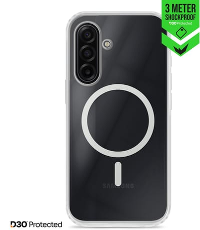 Striker Doorzichtig Hoesje geschikt voor Samsung Galaxy A17 MagSafe Telefoonhoesje Hardcase | Striker X-Core Xtreme Impact Backcover Shockproof | Geschikt voor MagSafe | Geschikt voor Draadloos Opladen met Magnetische Ring | Geschikt voor MagSafe