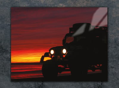 TMK ArtDeko - Snijplank Glas - 30x22 cm - Auto Motief - Veilig - UV Print