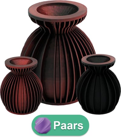 Elin moderne vaas – Decoratieve vaas - Paars - 3d geprinte vaas – geschikt voor droogbloemen - 20CM
