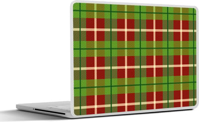 Laptop sticker - 17.3 inch - Plaid - Groen - Patronen - 40x30cm - Laptopstickers - Laptop skin - Cover