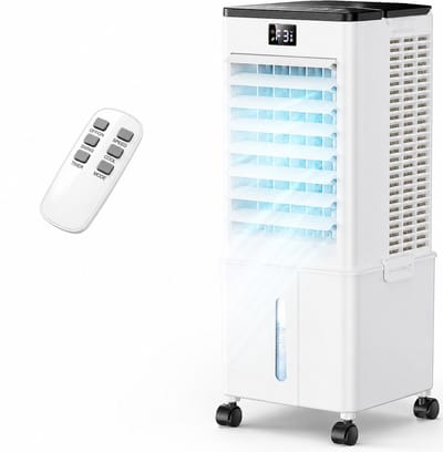 Mobiele Airconditioner - Mobiele Airco - 4-in-1 Airco met Koeling voor 50m³ - 7000BTU - Grote Draagbare Airconditioning met Afvoerslang, Ventilator & Ontvochtiger - Smart App & Afstandsbediening - Stille Staande Airco - Wit