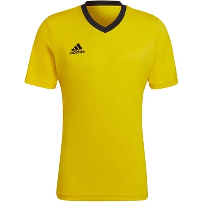 Adidas Entrada 22 Shirt Korte Mouw Heren - Geel / Zwart | Maat: M