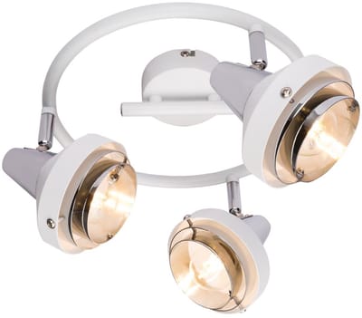 Plafondlamp Woonkamerlamp Eettafellamp chroom verstelbaar, metaal chroom wit, stopcontacten 3x E14, DxH 25x17,5 cm