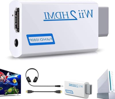 HDMI Adapter voor Wii Console met 1080p Video, Audio Output 3.5mm en Plug & Play voor TV en Projector