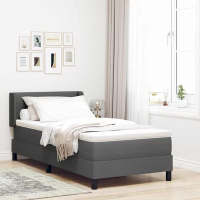 vidaXL - Boxspring - bed - met - hoofdeinde - Donkergrijs - 200 - x - 80 - cm - Stof