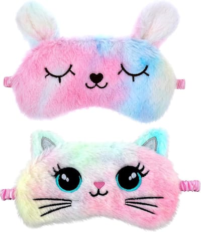 Zachte Pluche Oogmasker - Comfortabele Slaapblinddoek voor Dames en Heren, Schattige Dierenstijl, Ideaal voor Naps en Geschenken